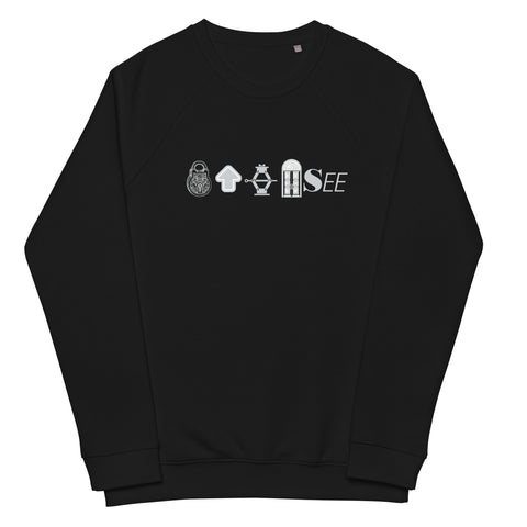 Lock Up Jack Dorsey Unisex organic raglan sweatshirt