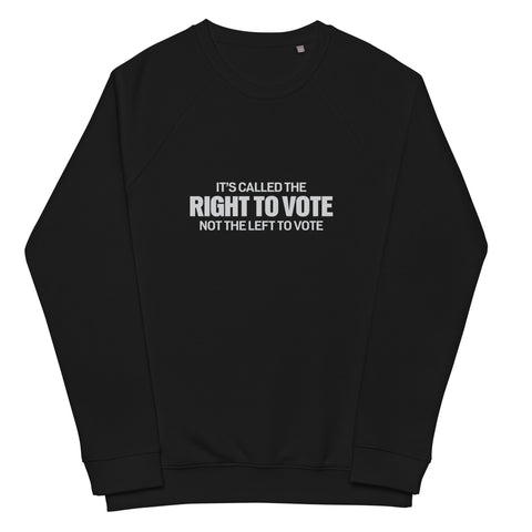Right To Vote Unisex organic raglan sweatshirt